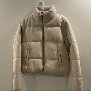Only Corduroy Beige Puffer Jacket